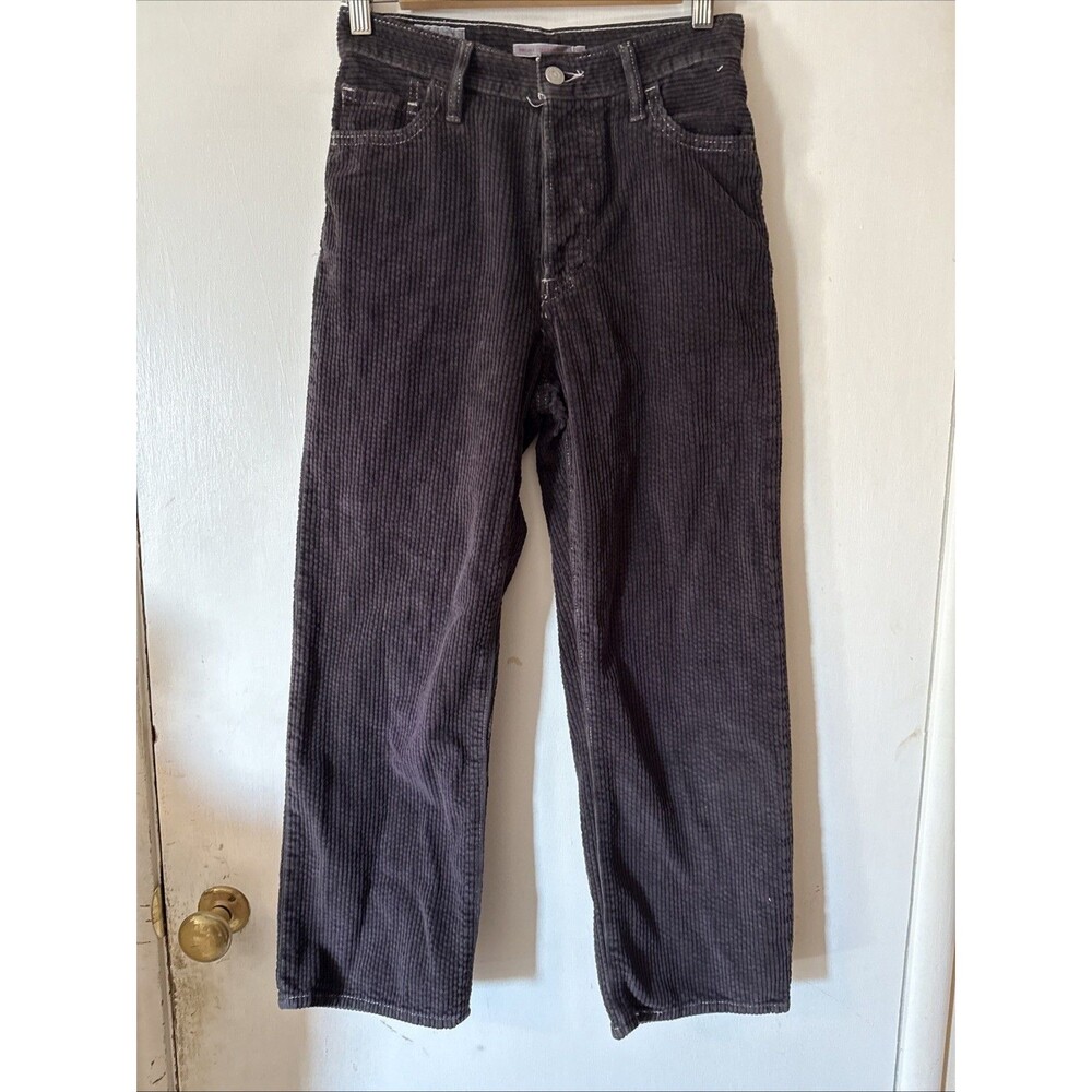 Levi's Premium Ribcage Straight Ankle High Rise Brown Corduroy Pants Women's 25